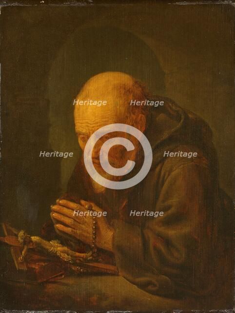 A Hermitin Prayer, 1645-1675. Creator: Gerrit Dou.