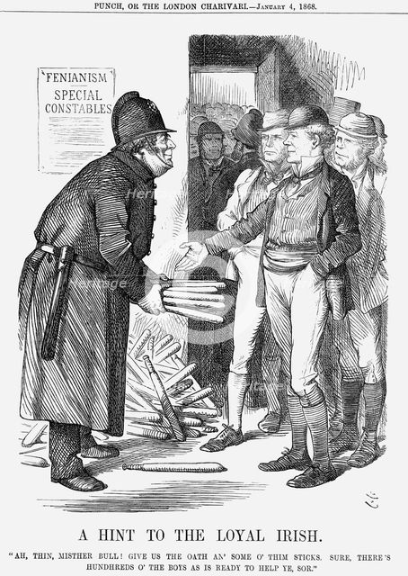 'A Hint to The Loyal Irish', 1868. Creator: John Tenniel.