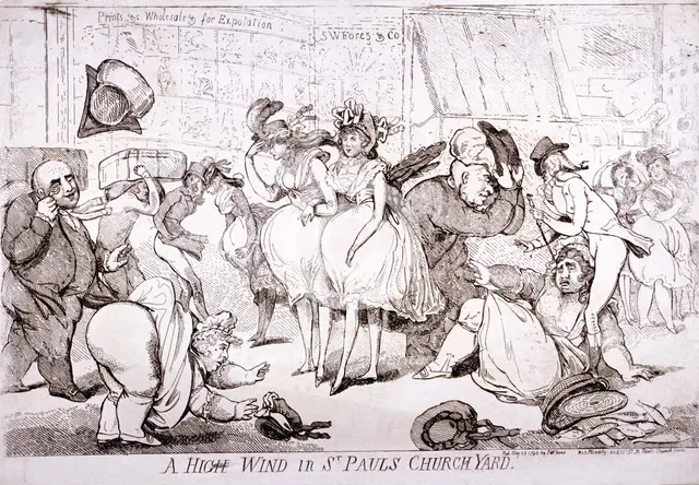 'A high wind in St Paul's Churchyard', London, 1793. Artist: SW Fores