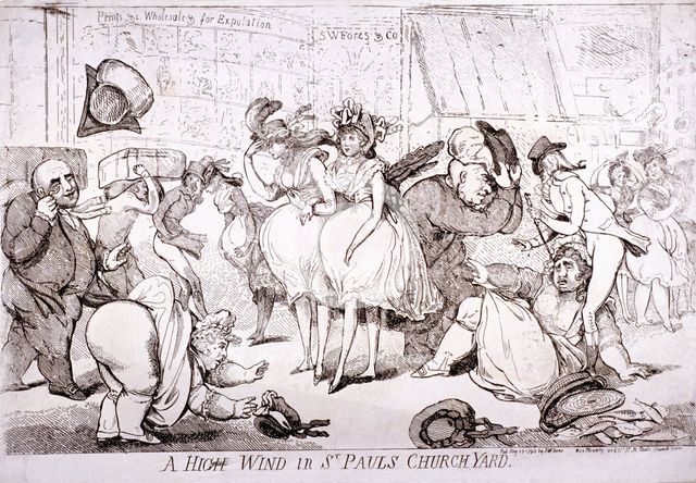 'A high wind in St Paul's Churchyard', London, 1793. Artist: SW Fores