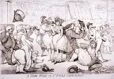 A high wind in St Paul's Churchyard London, 1793. Artist: SW Fores