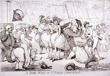 A high wind in St Paul's Churchyard London, 1793. Artist: SW Fores