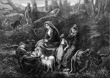 "A Highland Pastoral", by P. R. Morris, in the exhibition of the Royal Academy, 1872. Creator: Unknown