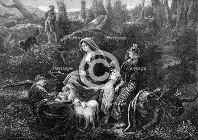 "A Highland Pastoral", by P. R. Morris, in the exhibition of the Royal Academy, 1872. Creator: Unknown.