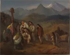 A Highlander's Funeral, 1860. Creator: Aleksander Kotsis