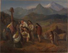 A Highlander's Funeral, 1860. Creator: Aleksander Kotsis