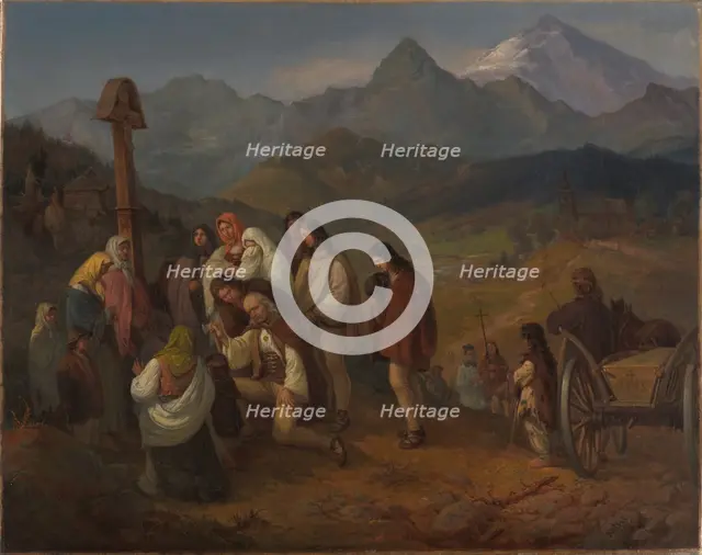 A Highlander's Funeral, 1860. Creator: Aleksander Kotsis.