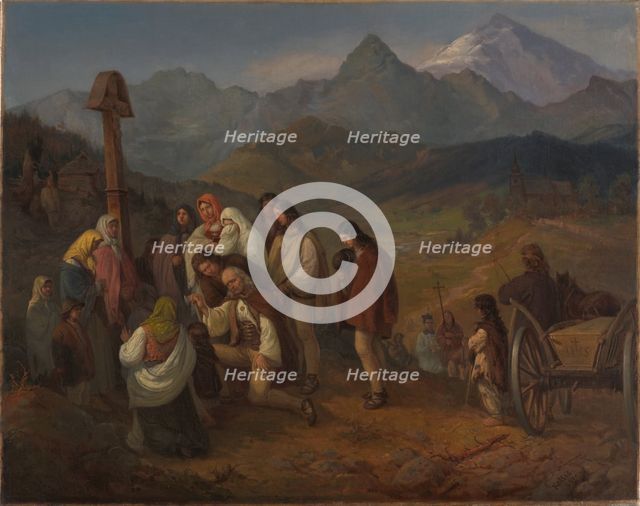 A Highlander's Funeral, 1860. Creator: Aleksander Kotsis.