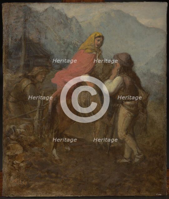 A Highlander Woman on Horseback, c1872. Creator: Aleksander Kotsis.