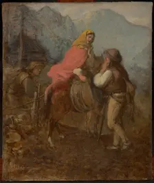 A Highlander Woman on Horseback, c1872. Creator: Aleksander Kotsis
