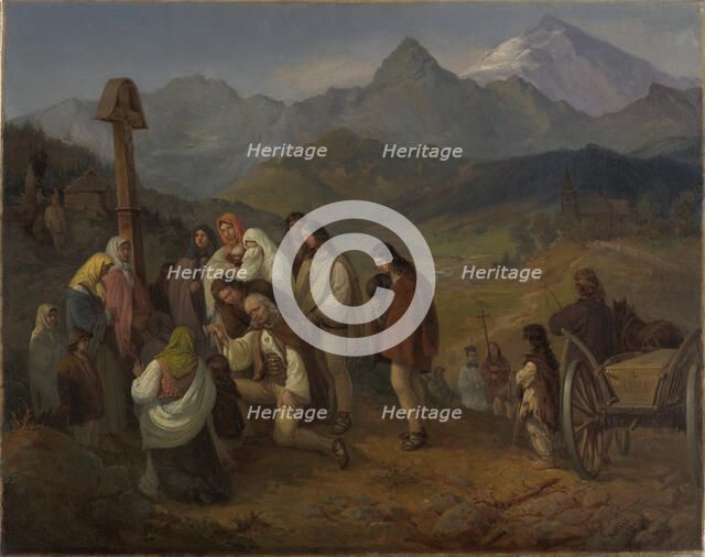 A Highlander's Funeral, 1860. Creator: Aleksander Kotsis.