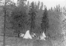 A hill camp, c1910. Creator: Edward Sheriff Curtis