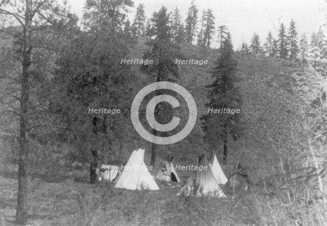 A hill camp, c1910. Creator: Edward Sheriff Curtis.