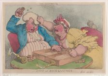A Hitt at Backgammon, November 9, 1810., November 9, 1810. Creator: Thomas Rowlandson