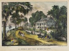 A Home on the Mississippi, 1871. Creator: Currier and Ives