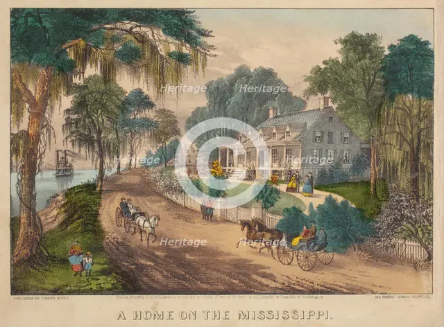 A Home on the Mississippi, 1871. Creators: Nathaniel Currier, James Merritt Ives.