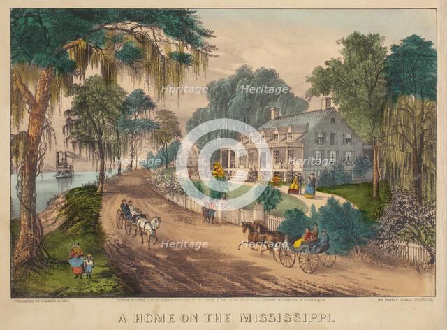 A Home on the Mississippi, 1871. Creators: Nathaniel Currier, James Merritt Ives.