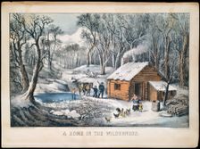A Home in the Wilderness, 1870., 1870. Creators: Nathaniel Currier, James Merritt Ives, Currier and Ives
