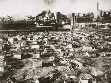 A Hooverville on waterfront of Seattle, Washington, USA, Great Depression, March 1933