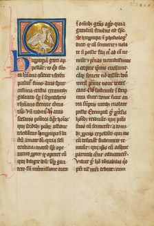 A Hoopoe; De Natura Avium; De Pastoribus et Ovibus; Bestiarium, 1277 or after. Creator: Unknown