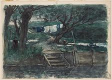 A Holland Canal, between 1860 and 1909. Creator: Walter Shirlaw