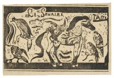 A Horse and Birds, headpiece for Le sourire, 1899. Creator: Paul Gauguin