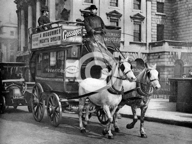 A horse-drawn bus, London, 1926-1927. Artist: Unknown