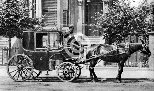 A horse-drawn carriage, London, 1926-1927. Artist: Unknown
