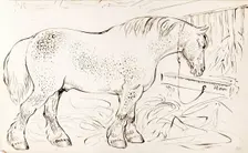 A Horse Eating Hay, 1825-1839. Creator: James Howe