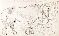 A Horse Eating Hay, 1825-1839. Creator: James Howe