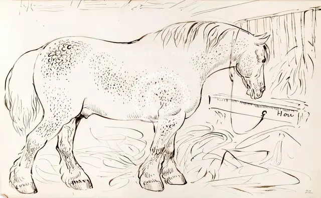 A Horse Eating Hay, 1825-1839. Creator: James Howe.