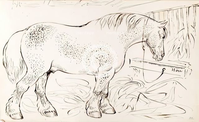 A Horse Eating Hay, 1825-1839. Creator: James Howe.
