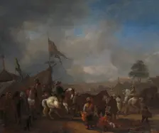 A Horse Fair near an Army Camp, c.1665-1668. Creator: Philip Wouverman