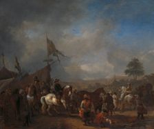 A Horse Fair near an Army Camp, c.1665-1668. Creator: Philip Wouverman