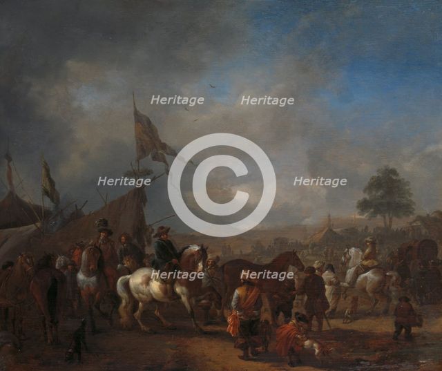 A Horse Fair near an Army Camp, c.1665-1668. Creator: Philip Wouverman.