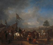 A Horse Fair near an Army Camp, c.1665-1668. Creator: Philip Wouverman