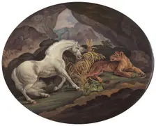 A Horse Frightened by a Lioness, ca. 1800. Creator: Unknown