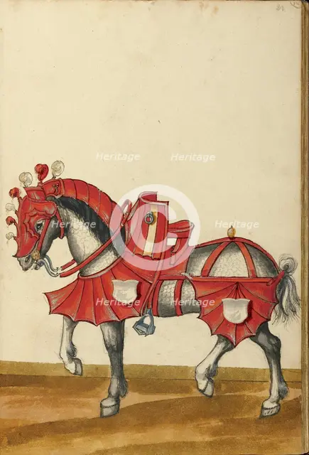 A Horse in Armor, about 1560-1570. Creator: Unknown.