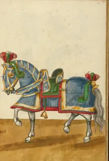 A Horse in Armor for a Tournament, about 1560-1570. Creator: Unknown