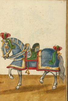 A Horse in Armor for a Tournament, about 1560-1570. Creator: Unknown