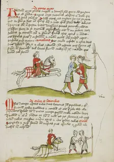 A Horseman and Two Robbers; Fables, third quarter of 15th century. Creator: Unknown