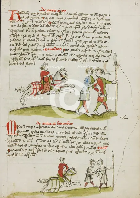 A Horseman and Two Robbers; Fables, third quarter of 15th century. Creator: Unknown.