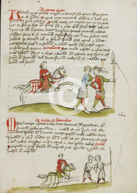A Horseman and Two Robbers; Fables, third quarter of 15th century. Creator: Unknown.