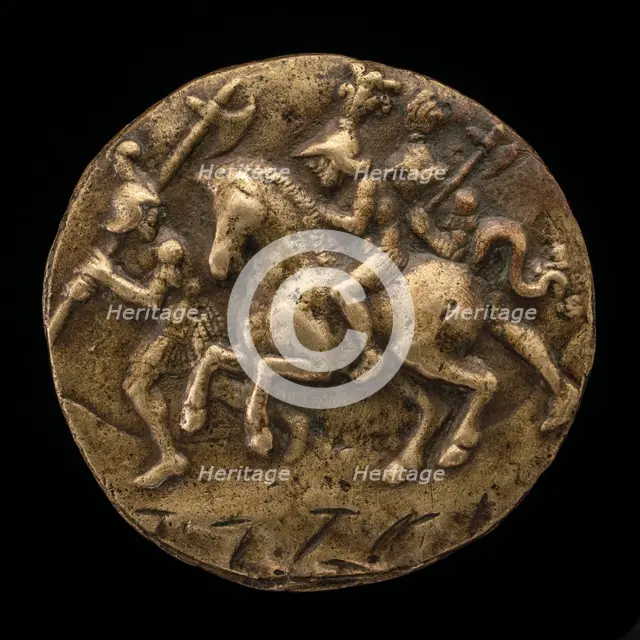 A Horseman and Two Soldiers, late 15th - early 16th century. Creator: Pseudo Melioli.