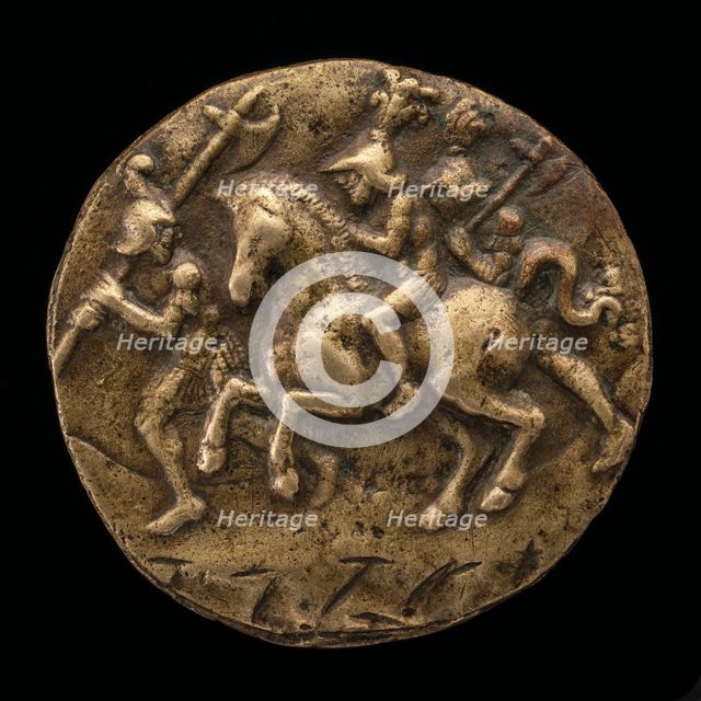 A Horseman and Two Soldiers, late 15th - early 16th century. Creator: Pseudo Melioli.