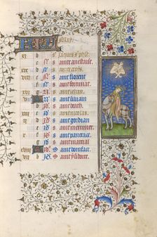 A Horseman; Book of Hours, about 1415-1420. Creator: Workshop of the Master of the Rohan Hours