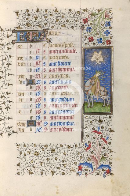 A Horseman; Book of Hours, about 1415-1420. Creator: Workshop of the Master of the Rohan Hours.