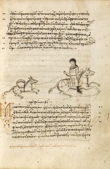 A Horseman Leading a Donkey; Miscellany: Physiologus: other texts, 1510-1520. Creator: Unknown