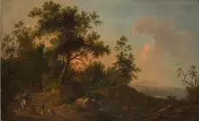 A Horsecart Leaving a Forest, c1760s. Creator: Friedrich Wilhelm Hirt