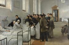 A Hospital Ward during the Chief Physician's Round, 1889. Creator: Jiménez Aranda, Luis (1845-1928)